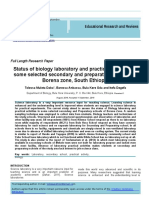 Status of Biology Laboratory and Practical Activities in Some Selected Secondary and Preparatory Schools of Borena Zone, South Ethiopia