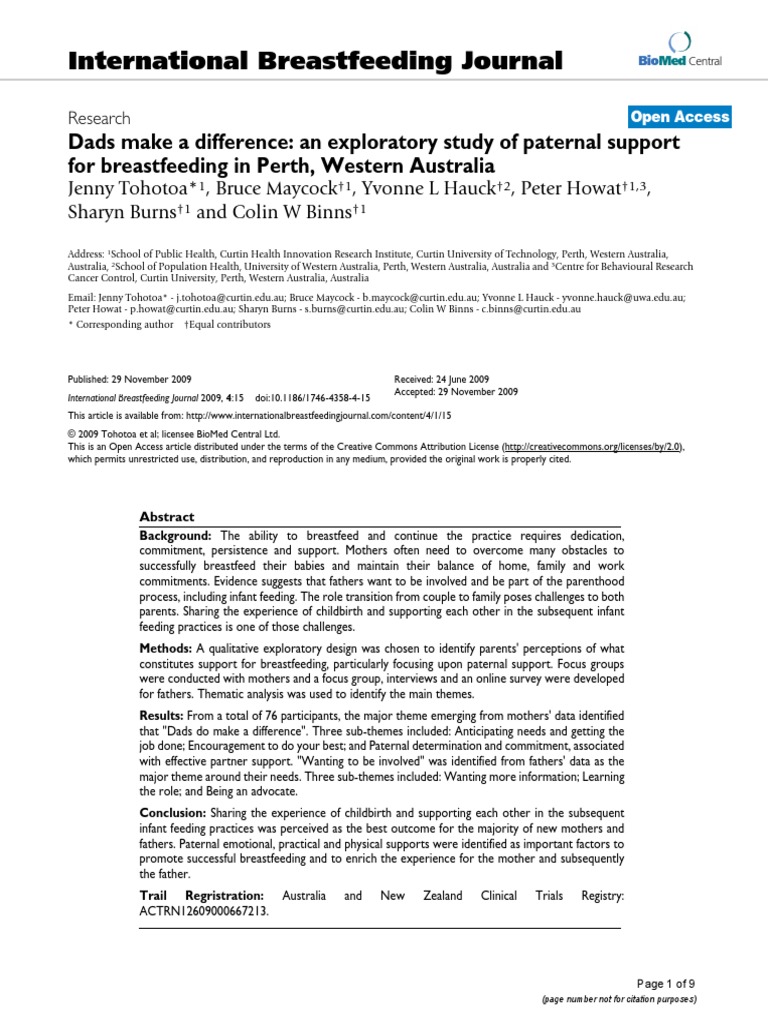 International Breastfeeding Journal PDF Breastfeeding Focus Group