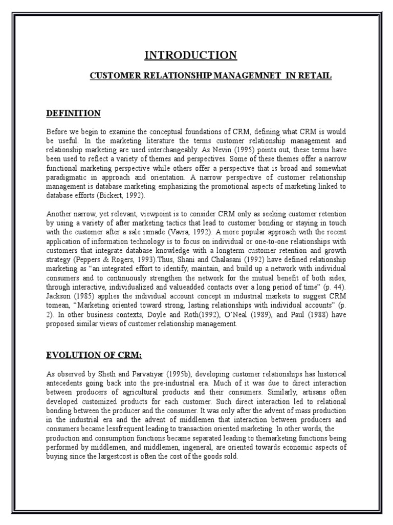 Understanding CRM in Retail Marketing | PDF | Customer Relationship ...