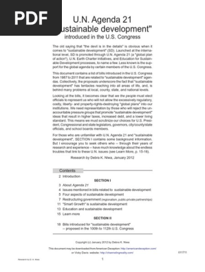 Bill introducing Agenda 21 - 2130 into Congress