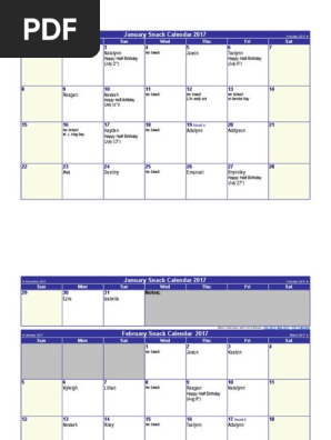 January 2017 Calendar