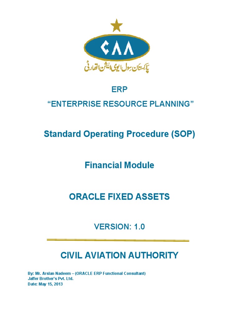 Fixed Assets Module (SOP) | PDF | Depreciation | Book Value
