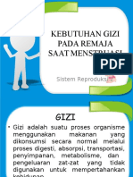 Kebutuhan Gizi Pada Remaja Saat Menstruasi