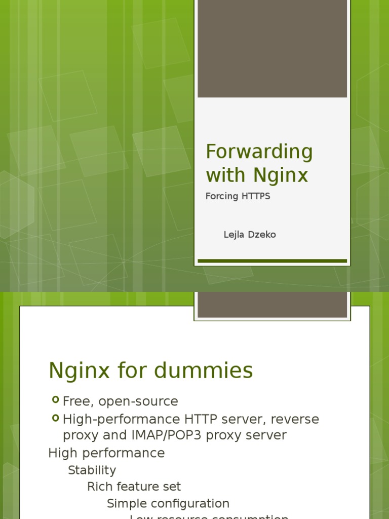 Forwarding With Nginx: Forcing HTTPS | PDF | Proxy Server | Application ...