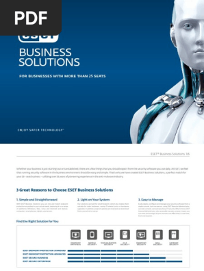 Eset Business Solutions Spyware Antivirus Software