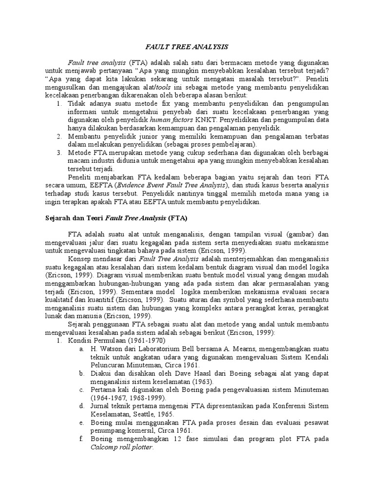 Analisis dan Metode Fault Tree Analysis | PDF