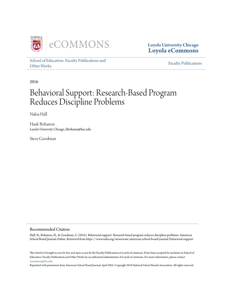Dicipline Research Based Program | PDF | Behavior | Teachers