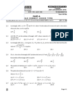 Part-A: CLASS: CC (Advanced) Sot + Te + Auc+ de Worksheet-31 M.M.: 69 Time: 60 Min