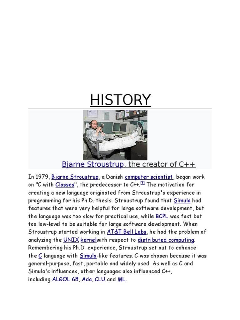 The History and Evolution of C++ from its Creation by Bjarne Stroustrup ...