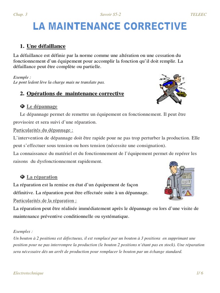 Maintenance corrective et dépannage industriel | PDF | Entretien | Test ...