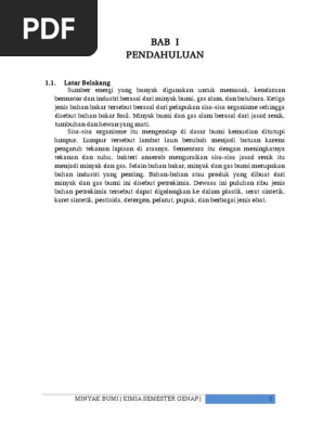 Makalah Kimia Bab Minyak Bumi Kelas 10 Semester 2