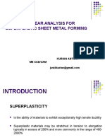 Non Linear Analysis For Superplastic Forming