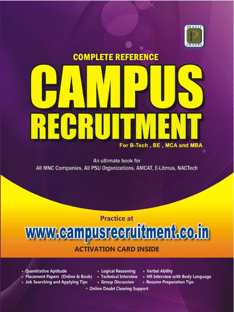 Campus Recruitment Book | PDF | Fraction (Mathematics) | Numbers