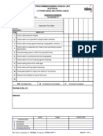 Precommissioning Check List: Electrical