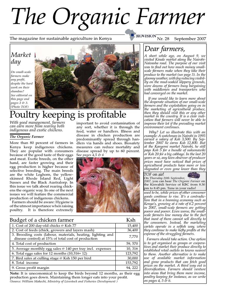 Poultry Keeping Is Profitable Market Day PDF Chicken Organic Farming