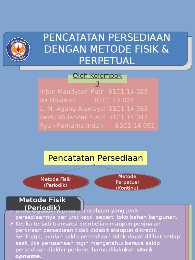 Ppt Pencatatan Persediaan Dengan Metode Fisik Perpetual Oleh Kelompok 3