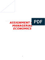 Managerial Economics Assignement