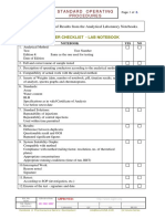 Review and Release of Results From The Analytical Laboratory Notebooks