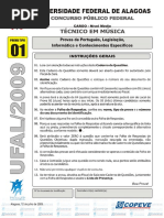 Copeve Ufal 2009 Ufal Tecnico Em Musica Prova