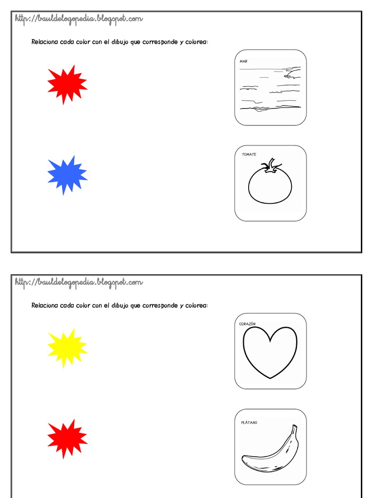 Relaciona y Colorea los Colores | PDF