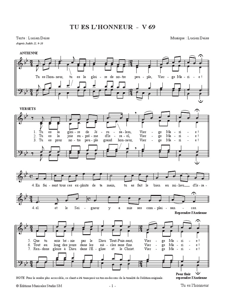 Tu Aimeras Le Seigneur Ton Dieu Partition Pdf