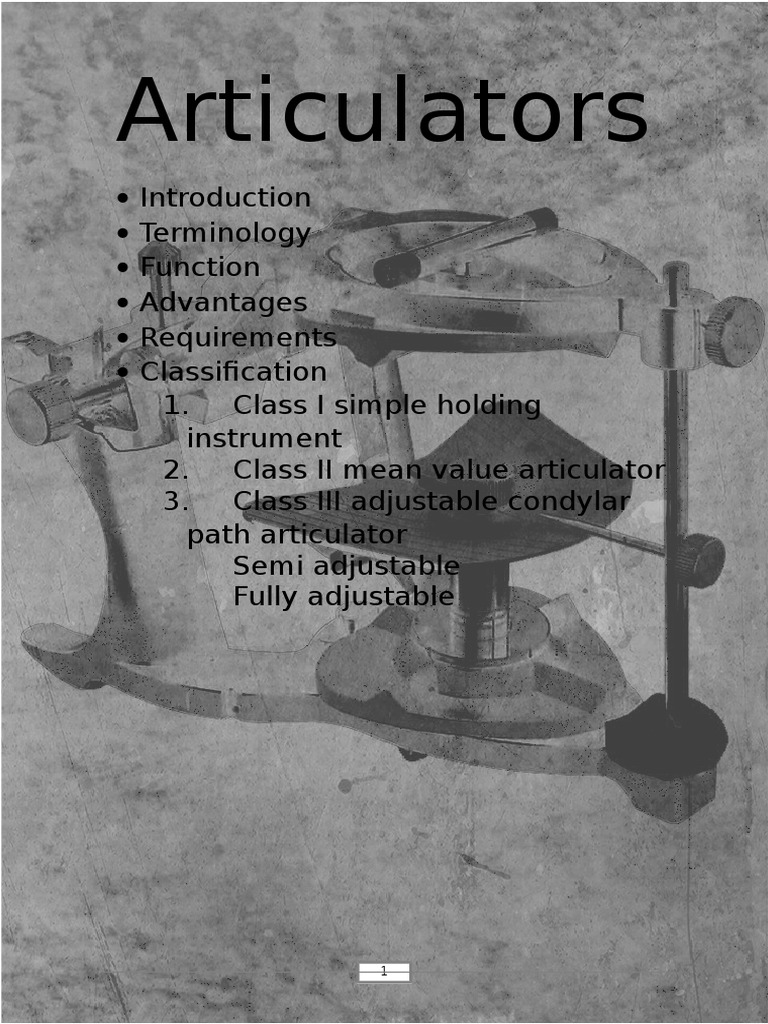 Articulators PDF PDF Mouth Dentistry Branches