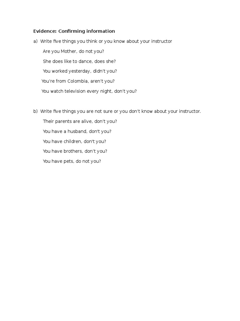 Instructor Information Confirmation Tips | PDF