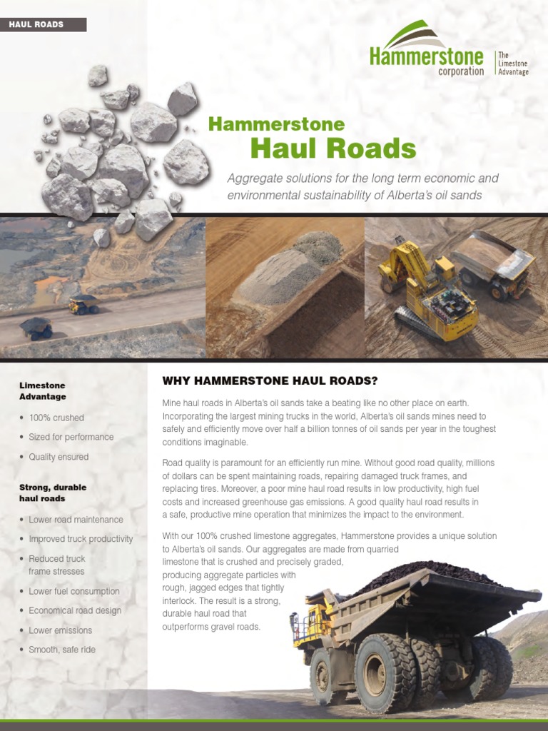 Hammerstone Haul Roads  PDF Road Truck