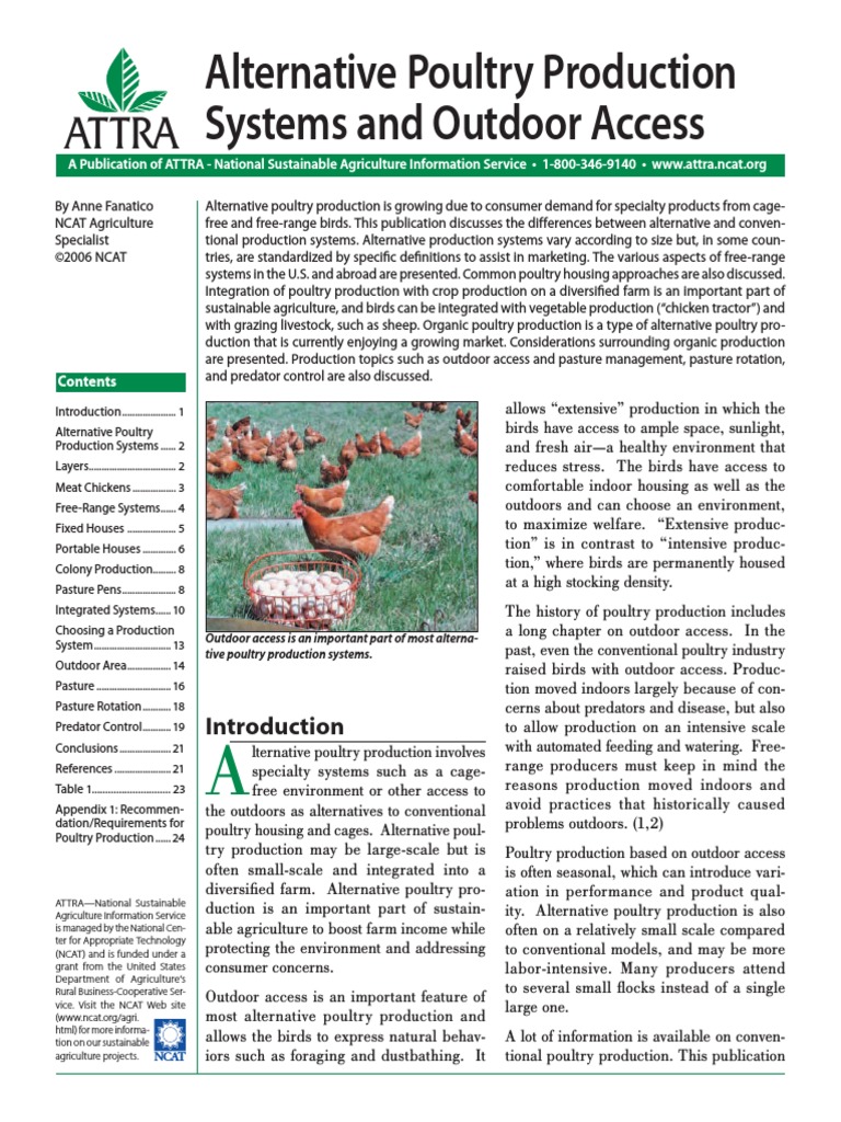 Alternative Poultry Production Insights | PDF | Agriculture | Food Industry