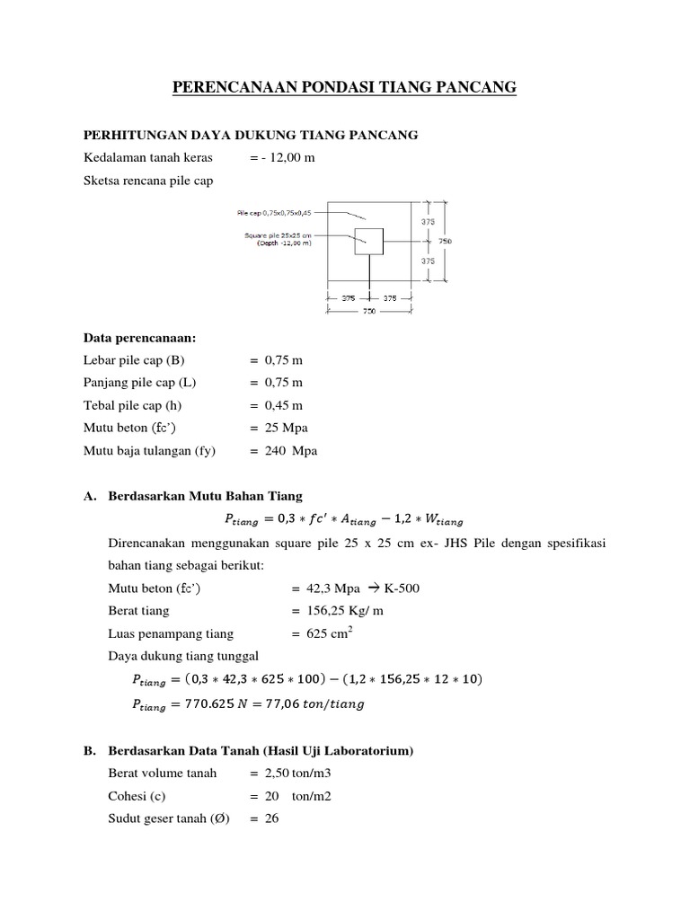 25 Pondasi Tiang Pancang Pdf Sains Matematika Teknologi Rekayasa