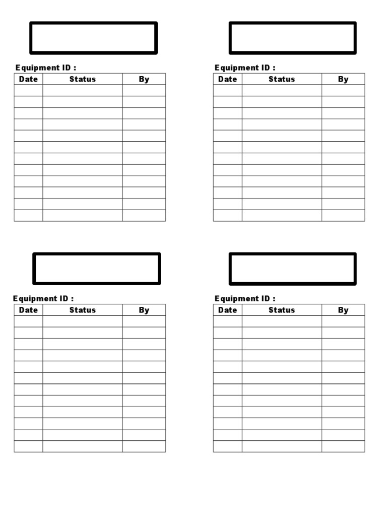 Equipment Inspection Log Template | PDF