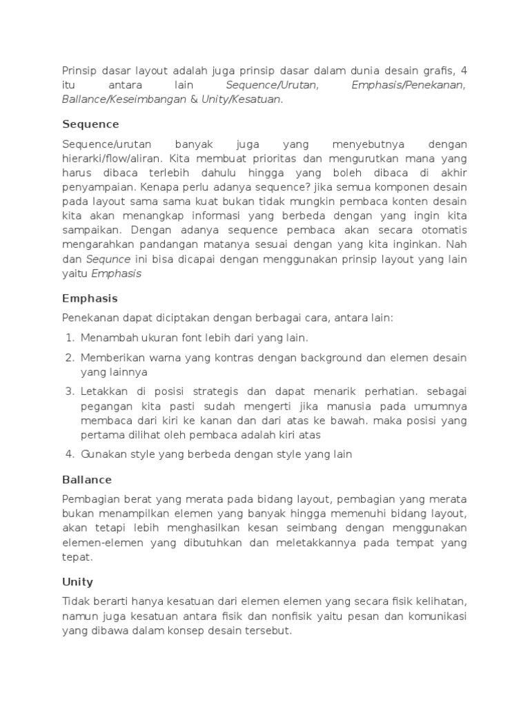 Prinsip Dasar Layout | PDF