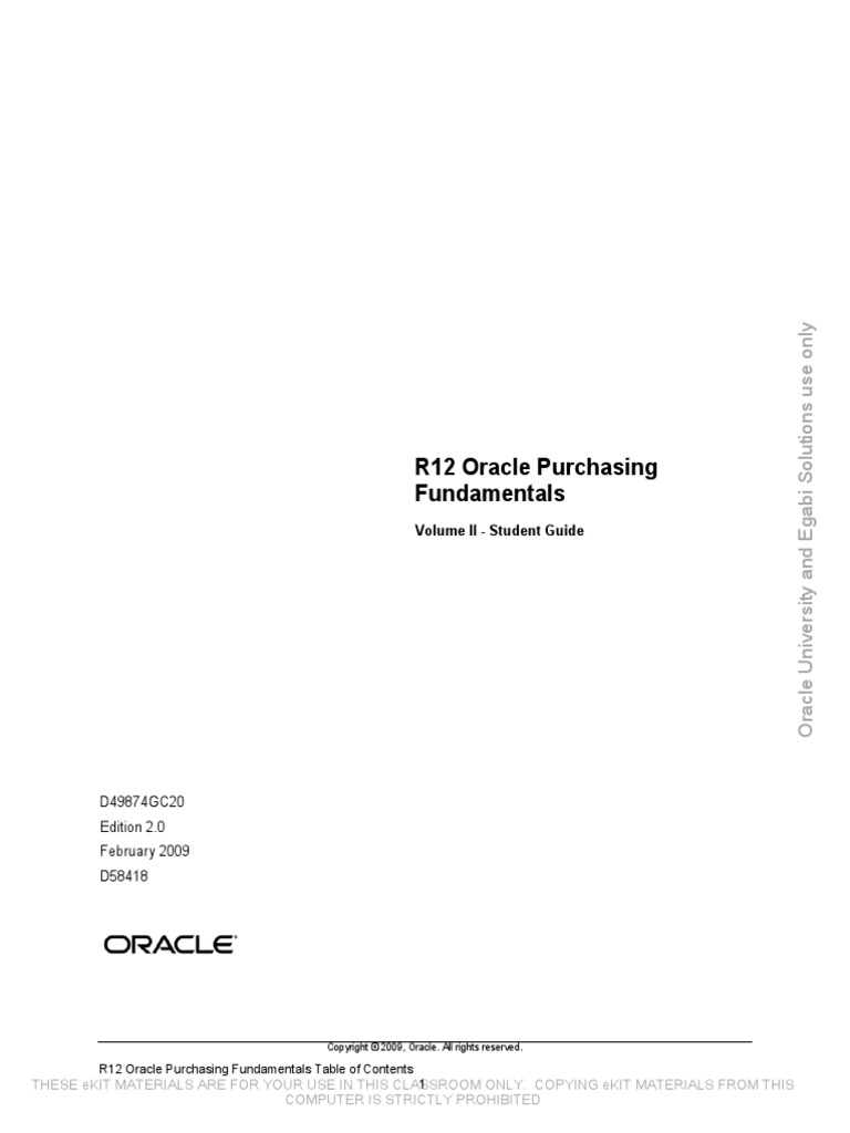 D49874GC20 sg2 | PDF | Oracle Corporation | Procurement