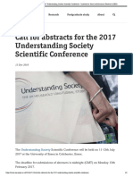 Call For Abstracts For The 2017 Understanding Society Scientific Conference - Institute For Social and Economic Research (ISER)