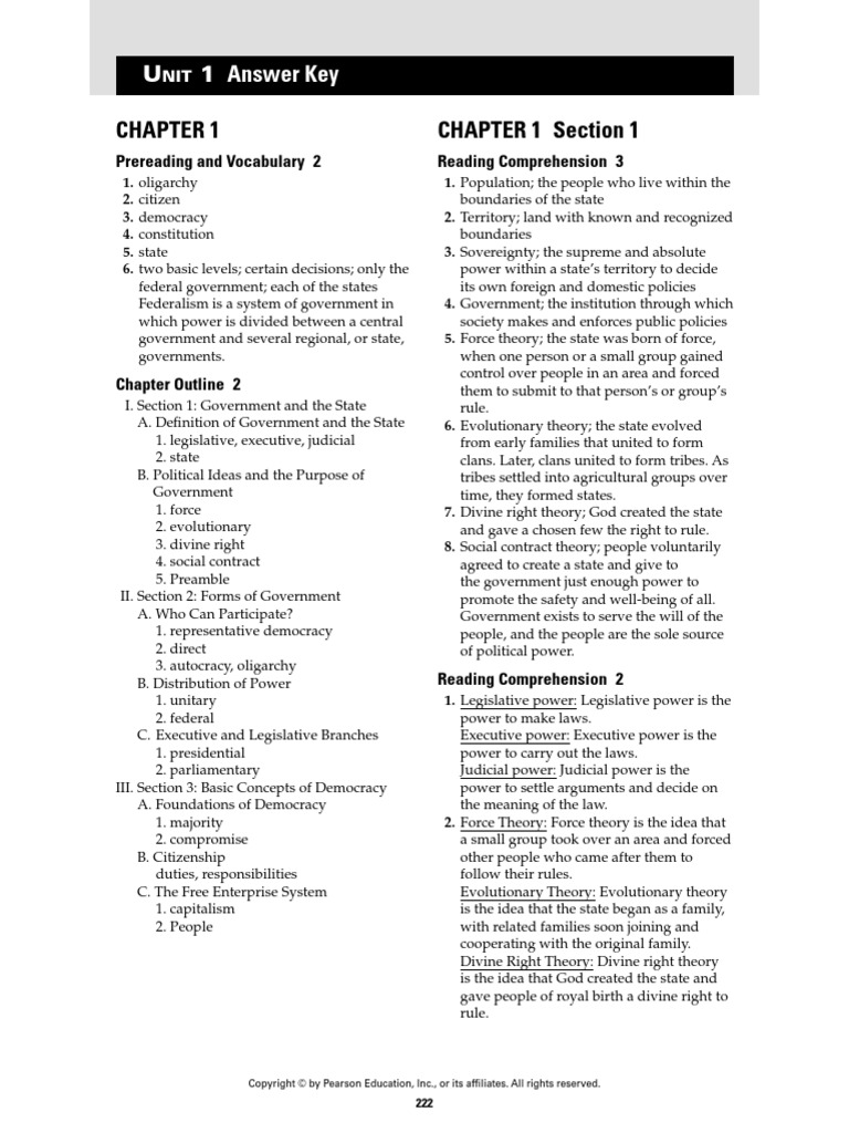 Govt Unit01 Answer Key Thirteen Colonies United States Declaration Of Independence