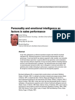 Personality and Emotional Intelligence as Factors in Sales Performance (in a Telecommunications Company)