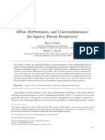 Effort Performance and Conscientiousness an Agency Theory Perspective