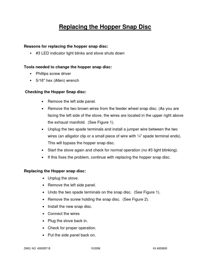 Replacing The Hopper Snap Disc 115 PDF