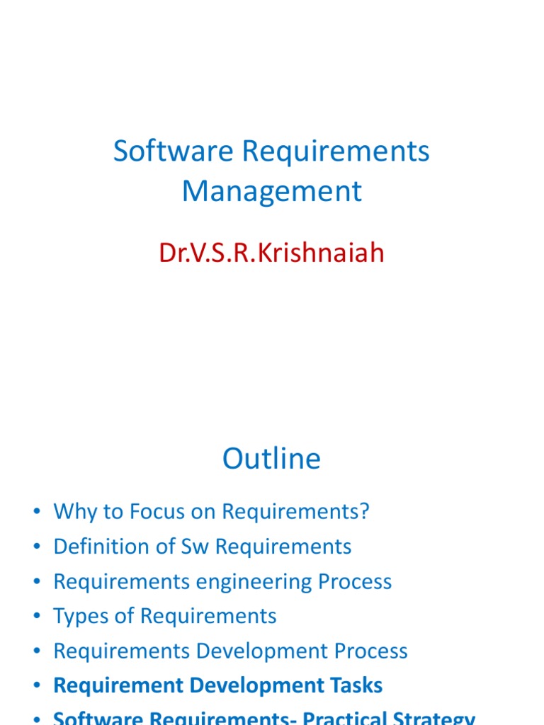 Software Requirements Management Overview | PDF | Software Development ...