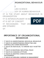Nature of Organizational Behaviour
