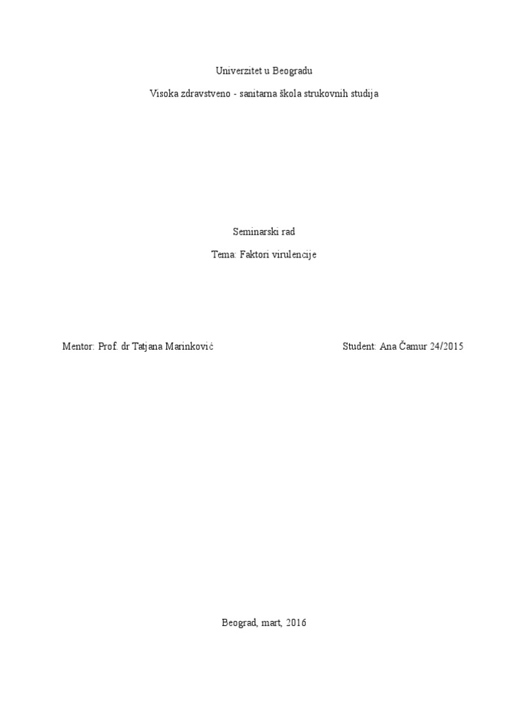 Faktori Virulencije PDF