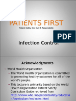 Patients First: Infection Control