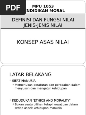 Minggu 1 Dan 2 Konsep Asas Nilai Pdf