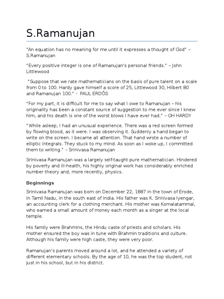 Ramanujan Pdf Number Theory Teaching Mathematics