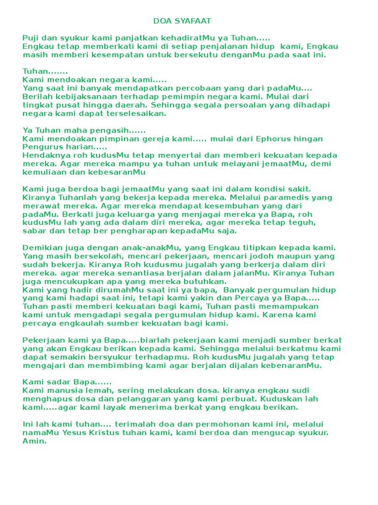 Doa Syafaat Pdf