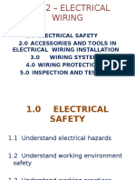 1.0 Electrical Safety 2.0 Accessories and Tools in Electrical Wiring Installation 3.0 Wiring System 4.0 Wiring Protection 5.0 Inspection and Testing