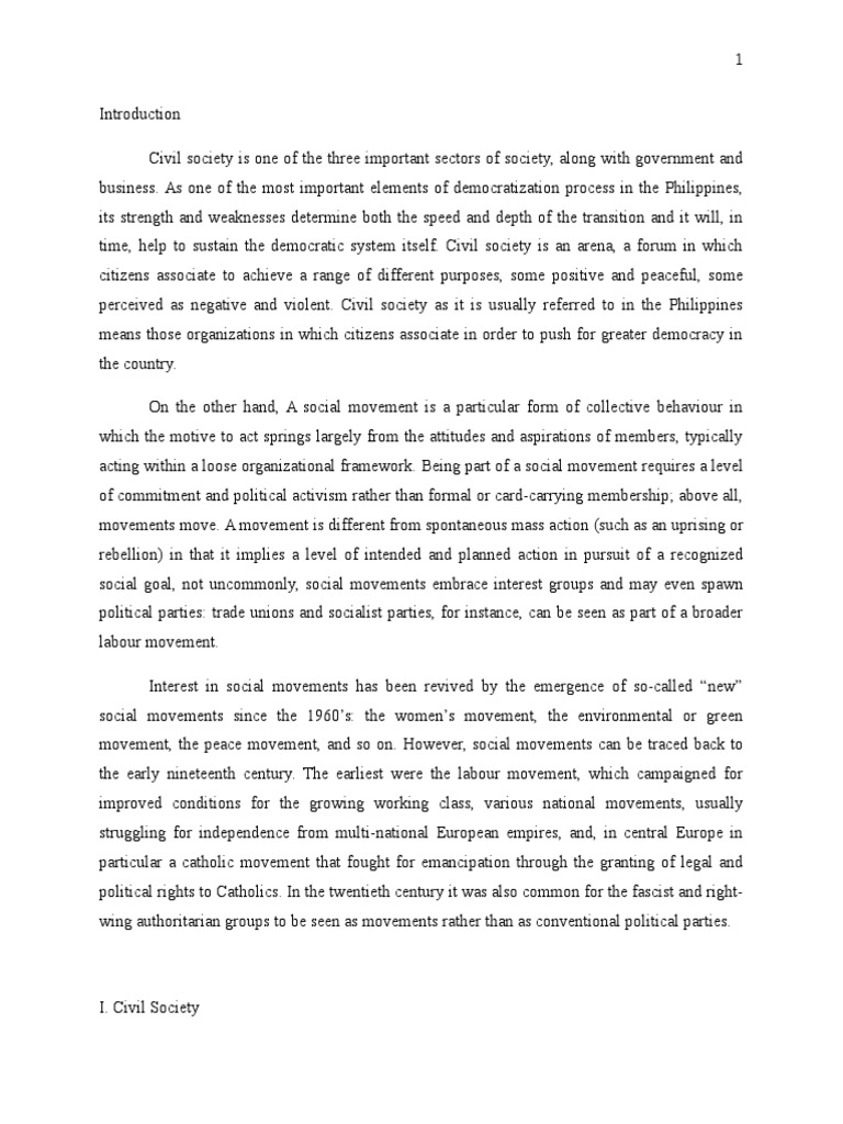 Civil Society and Social Movements in the Philippines | PDF | Civil ...