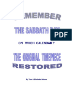 Remember the Sabbath Day on Which Calendar
