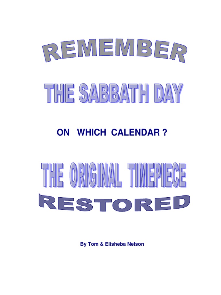 Remember The Sabbath Day On Which Calendar | PDF | Sabbath In ...
