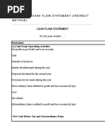 Format of Cash Flow Statement